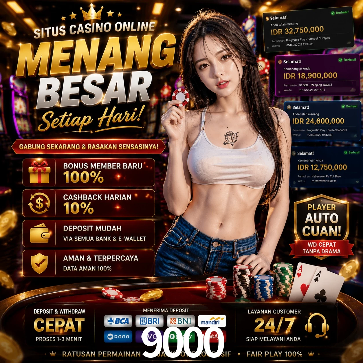 9000 slots no app